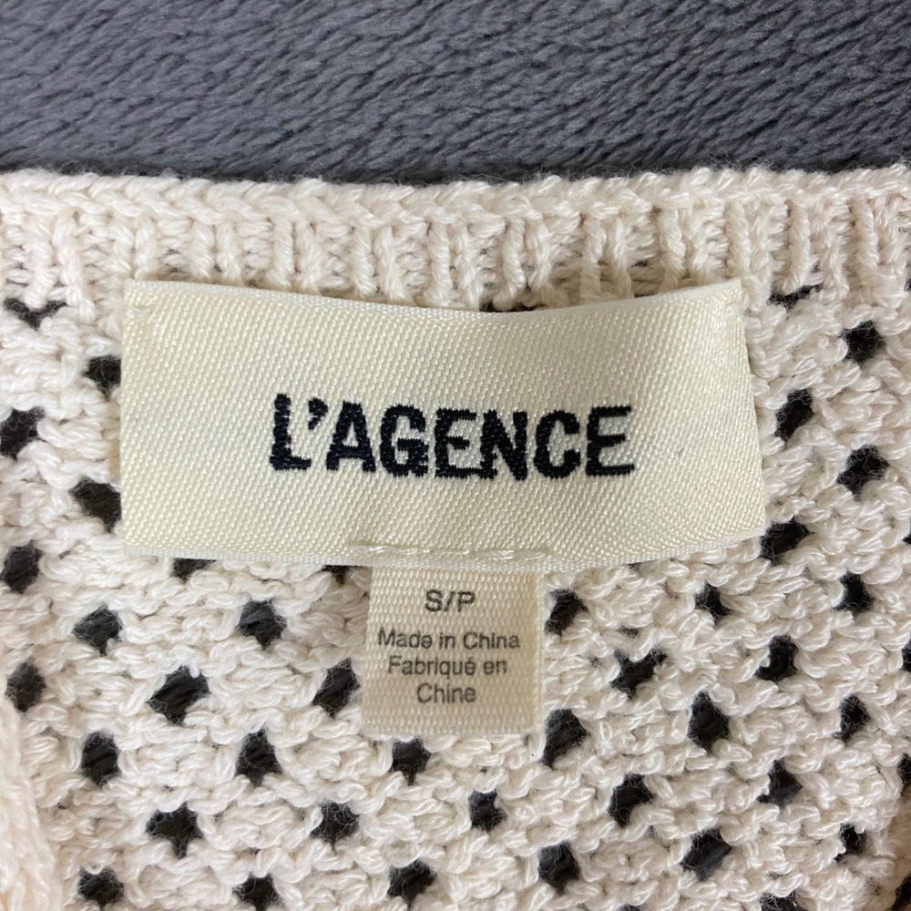 LAGENCE Cream Open Knit Crochet Camisole Tank Top Small Ivory Cotton Blend - Picture 2 of 7
